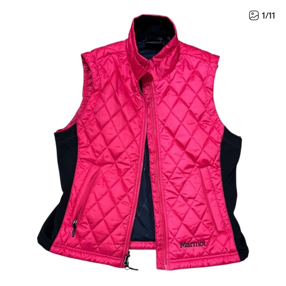 Marmot Vibrant Pink and Black Quilted Vest